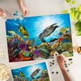 thumbnail image 2 of Lantern Press 1000 Piece Jigsaw Puzzle, Underwater Sea Life with Tropical Fish, Sea Turtle, and Coral Reef, 2 of 5