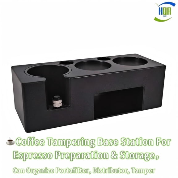 Espresso Tampering Base Station, Base Para Cafe, Organize Portafilter, Tamper and Distributor, Abs, Black, Compact Storage for Coffee Tools