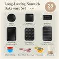thumbnail image 5 of TINANA 28-Piece Nonstick Bakeware Set, Carbon Steel Baking Pans, Muffin Pan, Pizza Pan, Cookie Sheet, Rack, Silicone Cups & Oven Mitt, 5 of 8