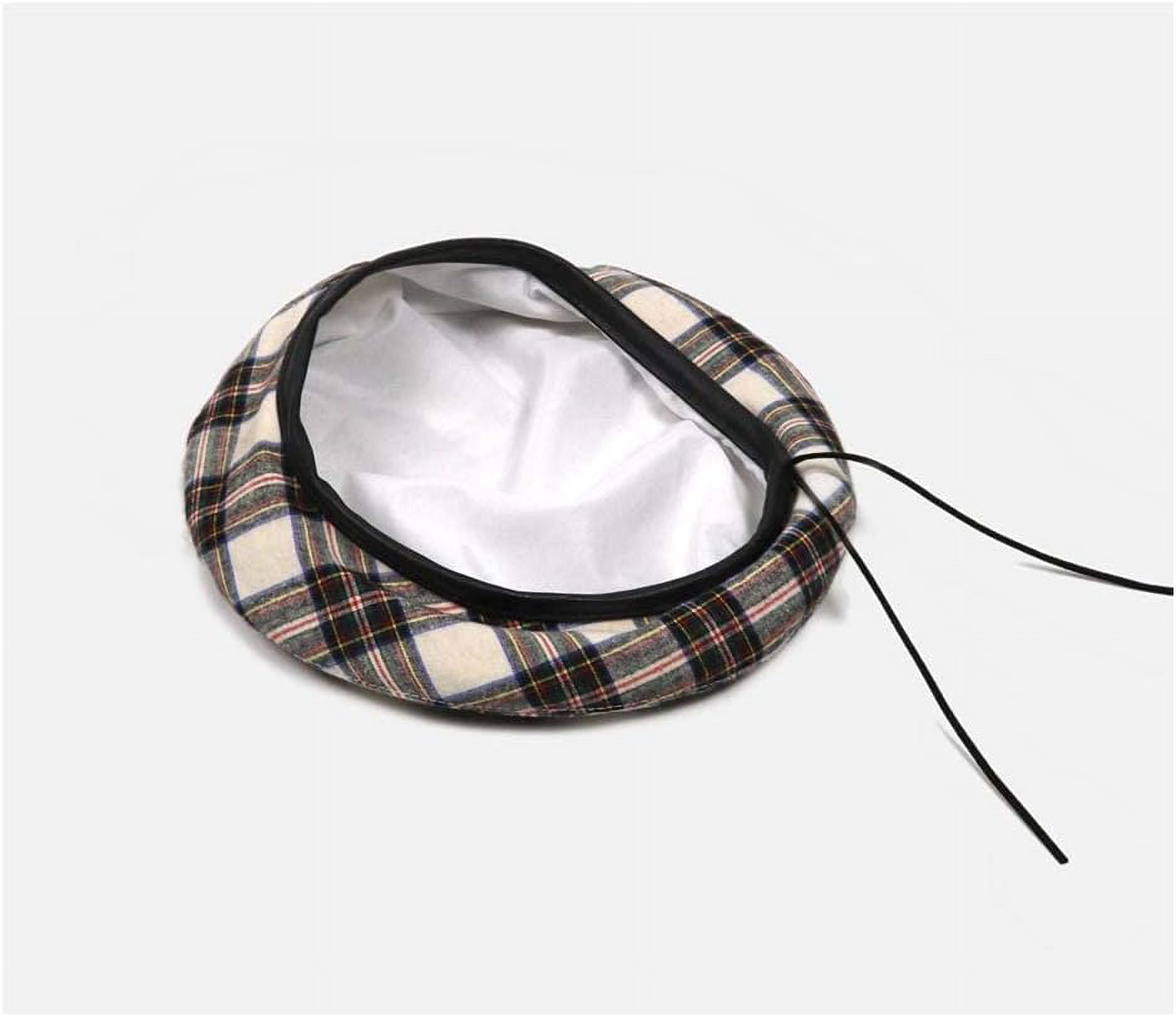 2225 Women Winter Plaid French Beret Hat Tartan Check Artist Painter Hats LinYooLi Women Winter Plaid French Beret Hat Tartan Check  main image 2