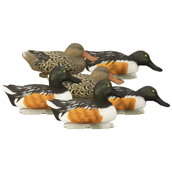Higdon Outdoors Standard Shoveler Duck Decoys | Floating Decoys with Weighted Keel for Waterfowl Hunting| Realistic Feather Detailing | Lightweight & Packable | Foam Filled | 6pk
