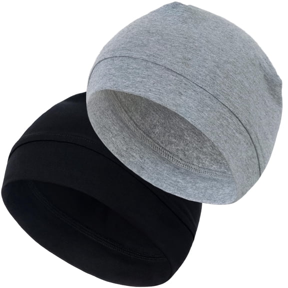 Cotton Skull Cap, Skull Caps for Men Women, 2-Pack Lightweight Beanie Cycling Breathable Helmet Liner Sleep Hats