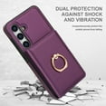 thumbnail image 2 of ELEHOLD Case for Samsung Galaxy S24,Business PU Leather Stand Case with Card Holder & Ring Holder,Deeppurple, 2 of 7