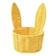 thumbnail image 5 of Cesta tejida creativa de Pascua con diseño de orejas de conejo, cesta para guardar dulces, multiusos Amarillo, 5 of 9