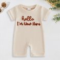 thumbnail image 2 of KPOPLK Baby Girl Clothes Romper Summer Infant Bodysuit Outfits Cotton Linen Jumpsuits Newborn Essential Preemie Clothes Size 0-3 Months,Beige, 2 of 5