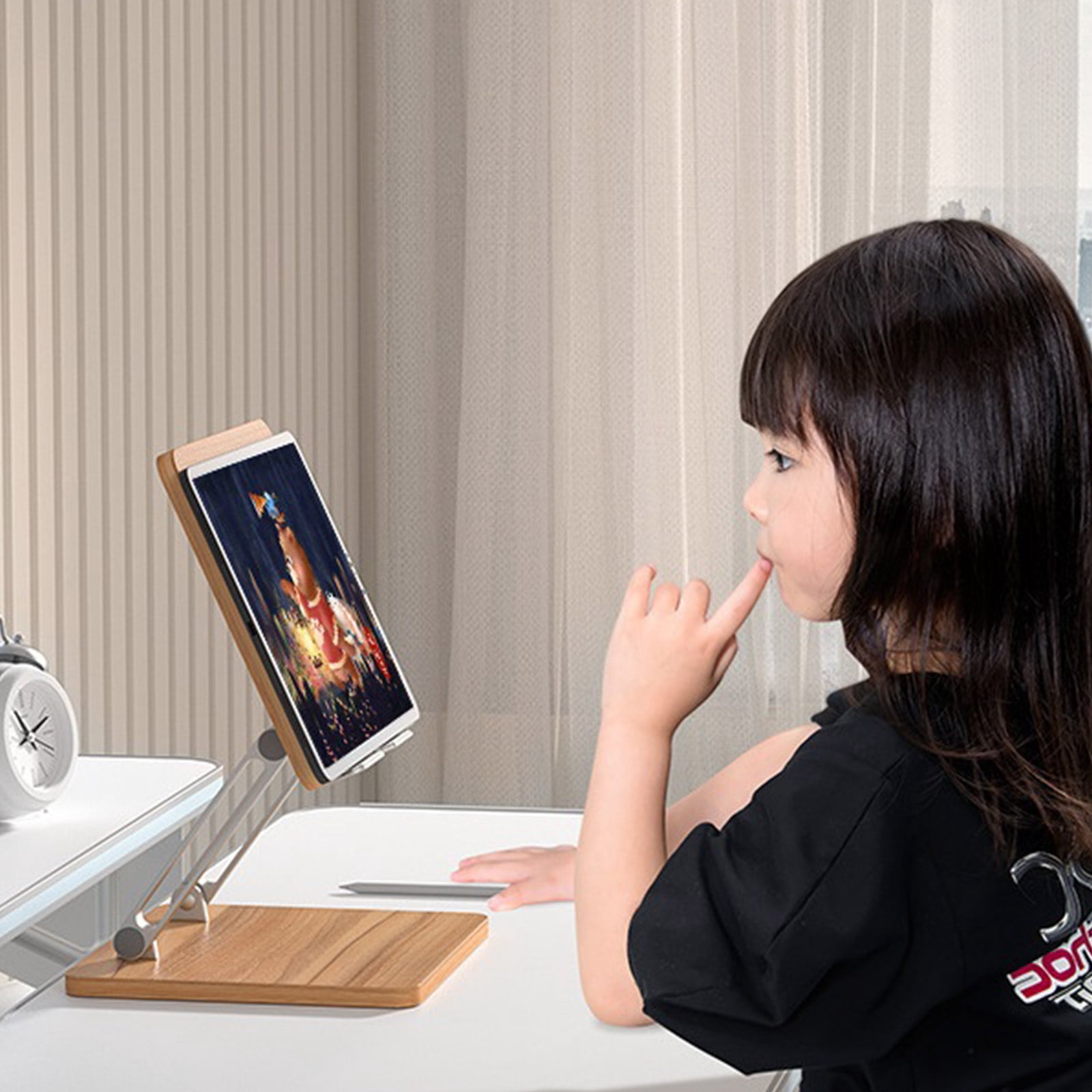 JZROCKER Height Adjustable Laptop Stand Ergonomic Wooden Riser Platform for Notebook