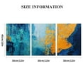 thumbnail image 3 of 1pc Modern Abstract Textured Wall Art  Frame, Geometric Oil Painting on Canvas, Teal Blue &amp; Orange Accents, Minimalist Art Deco Decor for Living Room, Bedroom, Dining Room 12x16inchx3pcs, 3 of 6