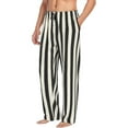thumbnail image 6 of Rocae Black And White Thick Stripes Mens Pajama Pants Pj Pants Mens Lounge Pants-X-Large, 6 of 6