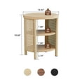 thumbnail image 5 of YOCWO Small Round End Table with Open Storage for Small Space, 3 Tier Accent Table Side Table with Iron Rattan Decor, Natural, 5 of 8
