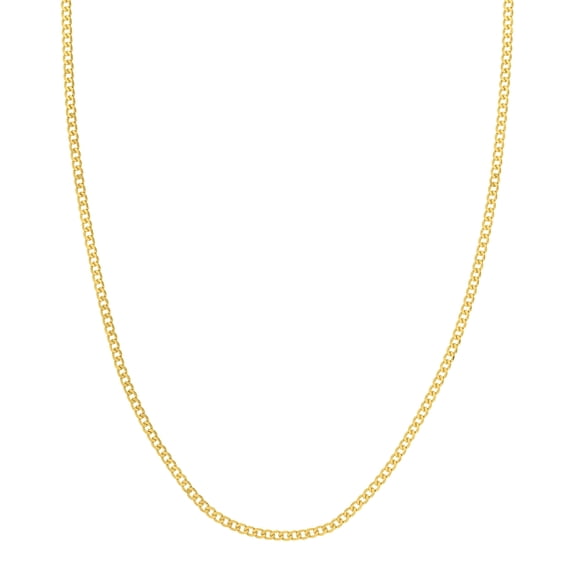 Honey Crush Real 14K Yellow Gold Diamond Cut Open Curb Chain (2.7mm, 20in)