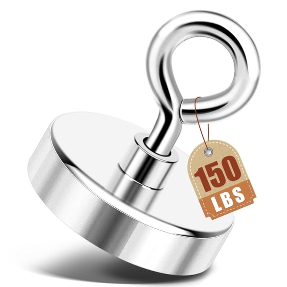 DIYMAG Fishing Magnets, 150lbs Pulling Force Rare Earth Magnet with Countersunk Hole Eyebolt Diameter 1.42Inch (36mm) for Retrieving in River an Magnetic Fishing