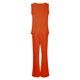thumbnail image 5 of Conjunto de 2 piezas para mujer: chaleco sin mangas y pantalones anchos, estilo boho informal, color liso, mezcla de poliéster y spandex, 5 of 5