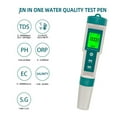 thumbnail image 2 of Testeur de Qualité d'Eau 7 en 1 PH/ORP/EC/TEMP/SALT/S.G/TDS avec Rétroéclairage LCD Étanche IP67, Stylo de Test de Qualité d'Eau Multifonction, 2 of 7