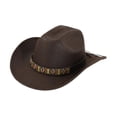thumbnail image 4 of Sombrero de vaquero occidental, sombrero informal de ala ancha para el sol, para vestir en festivales de música al aire libre Estilo D, 4 of 9