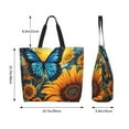 thumbnail image 2 of Lafuoo Colorful Cloud Butterfly Sunflower Pattern Single-Shoulder Shopping Bag, Hand-Held Storage Bag Suitable for Work and School, Unisex-One Size, 2 of 6