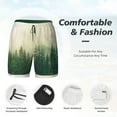 thumbnail image 6 of Picia Fog Forest pattern Mens Swim Trunks with Compression Liner Stretch Beach Shorts Quick Dry with Zipper Pockets No-Chafing Board Shorts-Small, 6 of 9