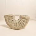 thumbnail image 5 of Trendy Straw Basket Shopper Bag Evening Purse Woven Clutch Summer Travel Handbag for Ladies, 5 of 17
