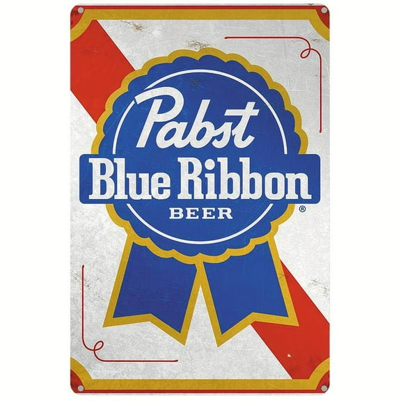 Metal Tin Sign, " Desperate Enterprises PBR - Pabst Blue Ribbon Beer Tin Sign, Nostalgic Vintage Metal Wall Décor, 8''x12''/20cm*30cm, Wall Decor, Home Decor, Door Decor, Cafe Decor, Event & Party