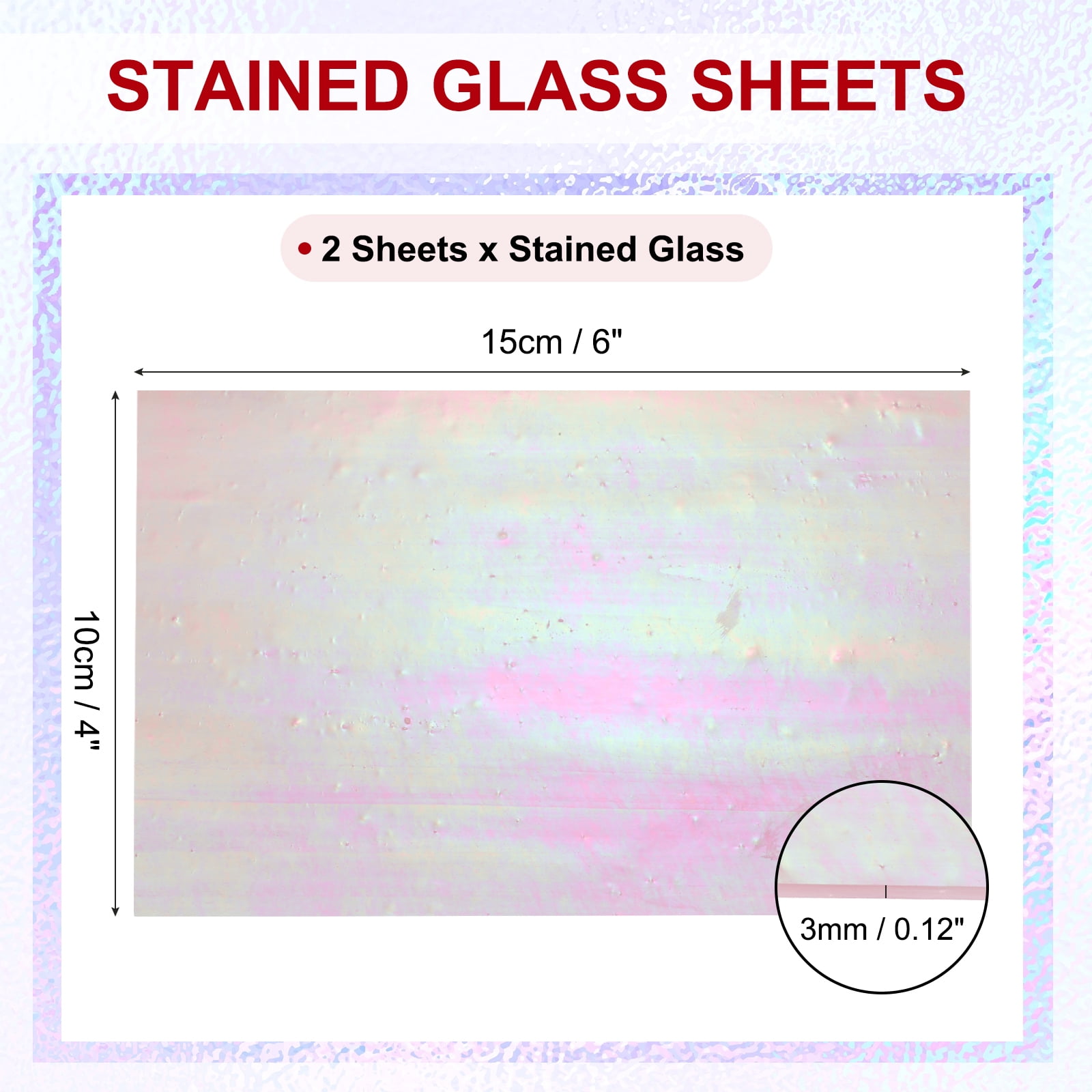 Uxcell 4 x 6" Stained Glass Sheets 2 Sheets Transparent Art Glass Lotus Fantasy