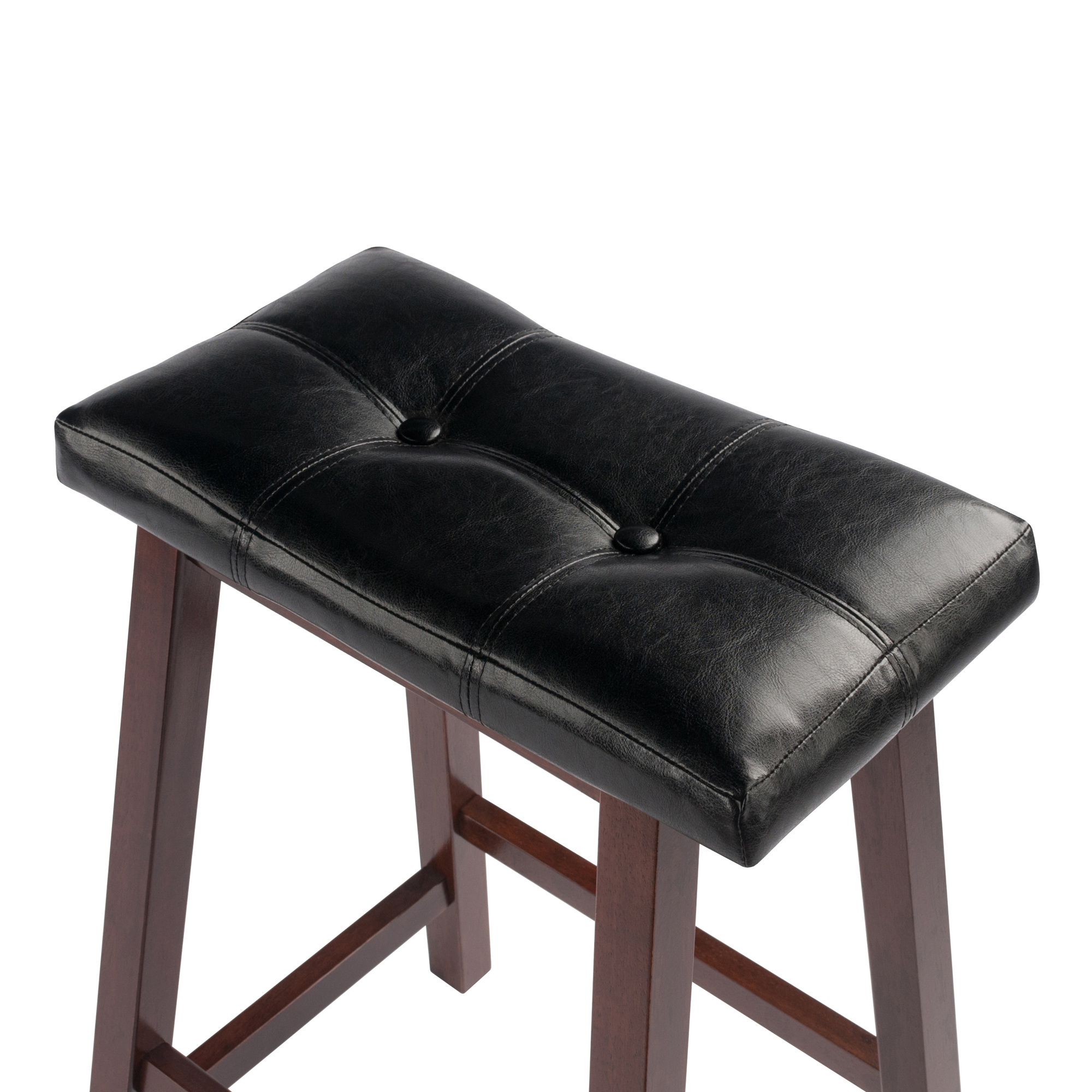 Winsome Wood Mona Cushion Saddle Seat Counter Stool, Black & Walnut - image 4 of 7