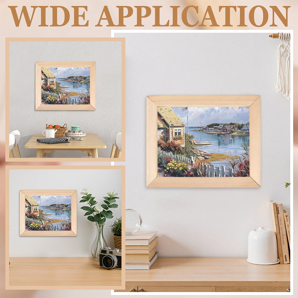32Pcs Wooden Oil Painting Inner Frame with 100Pcs Iron Map Pins Drawing Push Pins White 200 -400x23.5x14.5 -15.5mm
