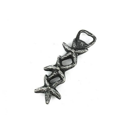 Antique Vintage Cast Metal - Antique Silver Cast Iron Starfish Bottle Opener 7