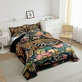 thumbnail image 3 of Castle Fairy Boys Girls Flowers Safari Leopard 3 Pieces Queen Comforter Set,Chic Floral Animal Cheetah Ultra Soft Bedding Sets,Retro Vintage Aesthetic Bedding Comforter Set Breathable, 3 of 8