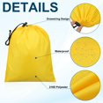thumbnail image 4 of Uxcell Travel Storage Bags with Toggle Waterproof 210D Polyester Drawstring Bag Stuff Sack Cinch Bag Yellow 6 x 8 Inch, 4 of 7