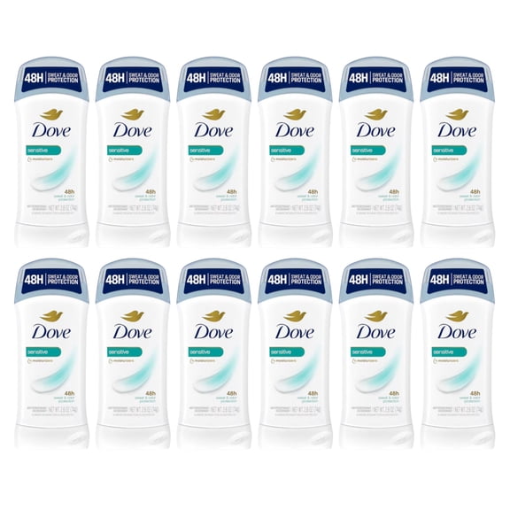 Dove Anti-Perspirant Deodorant, Sensitive Skin 2.60 Oz (Pack Of 12)