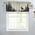 thumbnail image 4 of Rustic Cabin Window Curtain Valances Wooden Barn Door Woodland Deer Birds Country Window Valance for Living Room Bedroom, Kitchen Valance Rod Pocket Window Decor Curtain 54 by 18 in, 1 Panel, 4 of 6