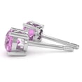 thumbnail image 2 of Lab-Created Pink Sapphire 6mm Round Stud Earrings in 14k White Gold, 2 of 4