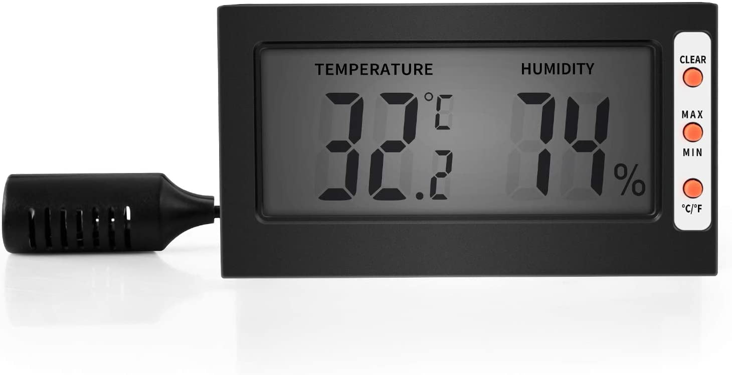 Mini Thermometer Hygrometer Thermo-Hygrometer Terrarium Digital & 100CM Fühler 