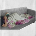 thumbnail image 6 of Anemone Flower Soft Flannel Fleece Throw Blanket, Pink Rose and Anemone Flowers Frame Lively Bridal Wedding Design, Cozy Plush for Indoor and Outdoor Use, 70" x 90", Pink Green Apricot, by Ambesonne, 6 of 6
