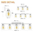 thumbnail image 4 of 3/4/5 Light Bathroom Light Fixtures, Chrome Vanity Light Fixtures Over Mirror Wall Mount Lighting Fixture with Hammered Glass Shade E26 Socket for Hallway Kitchen Bedroom Living Room, 4 of 8