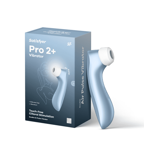 Satisfyer Pro 2  Air-Pulse Clitoris Stimulating Vibrator - Non-Contact Clitoral Sucking Pressure-Wave Technology & Vibration, Waterproof, Rechargeable (Blue)