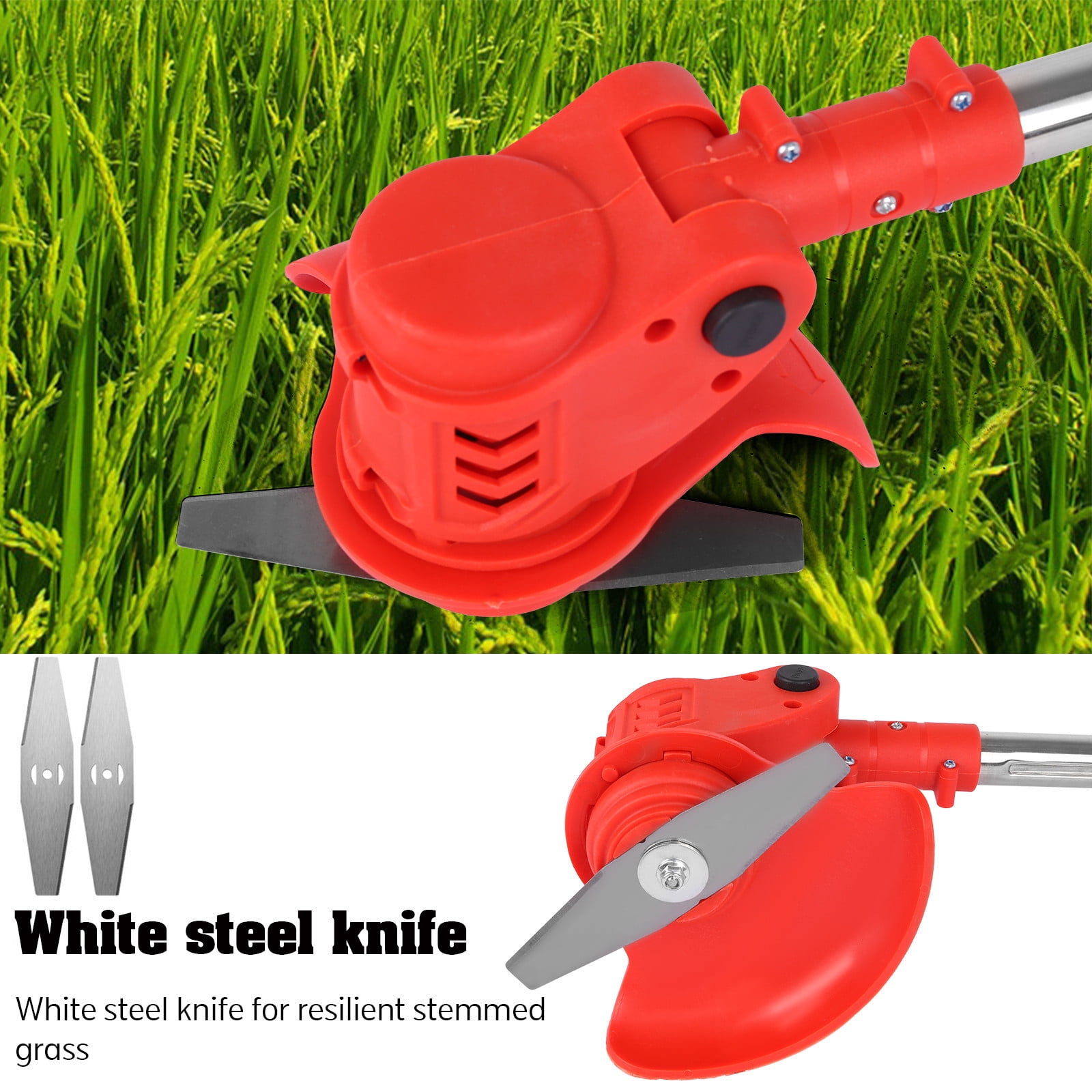 FengErXian Household Gadgets on Clearance Foldable String Grass Trimm Er Weed Eater with Wheel, without 24V Lithium- Batteries