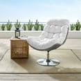 thumbnail image 2 of Modway Fauteuil Lounge Pivotant de Patio en Osier Rotin Brighton, Gris Pâle/blanc, 2 of 6