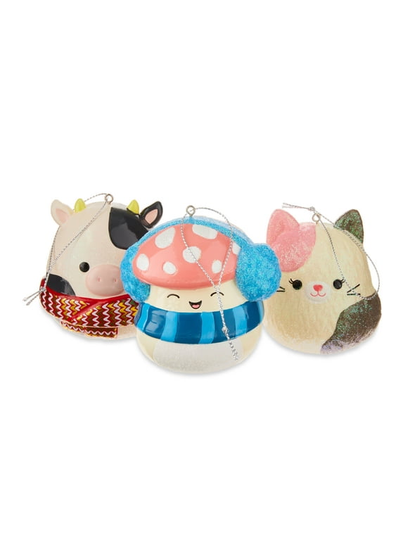 Kurt Adler Squishmallows 3-Piece Christmas Ornament Set, Multicolored, Weight Approximately 0.45lbs