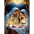 thumbnail image 1 of Religion Picture Rhinestones Embroidery Portrait FullRound New Arrival Mosaic Handmade Gift, 40*50cm, frame not included.,129-AB, 1 of 4