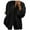 Black, variant on Women's Furry Long Sleeve Short Warm Outerwear Plus Size Jacket Cozy Winter Coat