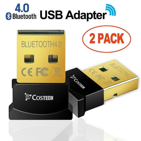 Costech Bluetooth 4.0 USB Adapter Gold Plated Micro Dongle 33ft/10m Compatible with Windows 10,8.1/8,7,Vista, XP, 32/64 Bit for Desktop , Laptop, computers (2
