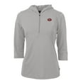 thumbnail image 2 of Women's Cutter & Buck Gray San Francisco 49ers  DryTec Virtue Eco Pique Recycled 3/4-Sleeve Half-Zip Pullover Hoodie, 2 of 3
