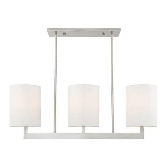 Livex Lighting 42404-91 Hayworth 3 Light 36 inch Brushed Nickel Linear Chandelier Ceiling Light