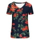 thumbnail image 5 of ICHUANYI Clearance Women's Summer V-neck Printed T-shirt Fashion And Comfortable Women's Short Sleeve Tops(Red, S) ICHUANYI WER2023081011928, 5 of 5