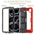 thumbnail image 3 of FJLBDE Case for iPad Pro 11 Inch (M4 2024/M5 2025), Rugged Shockproof Tablet Cases Cover with Kickstand Shoulder Strap, Red, 3 of 7