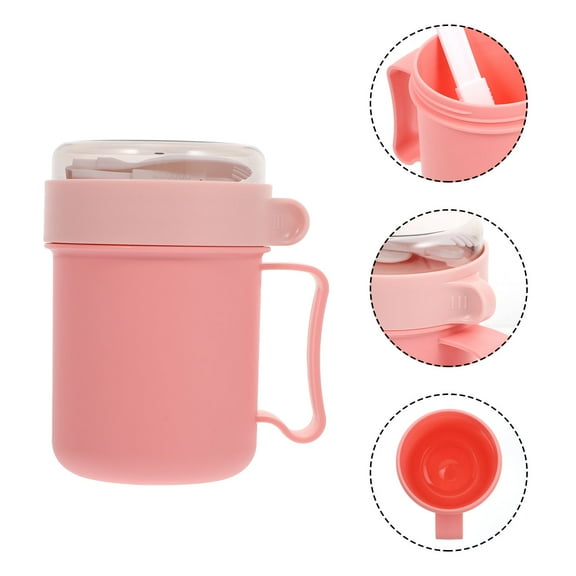 KONTONTY Portable Cereal Cup Round Anti-slip 1 Set 5.5X3.7In