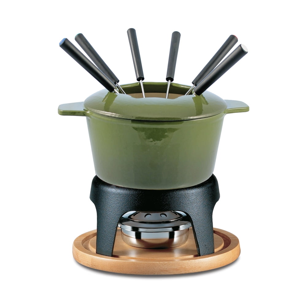 Swissmar Sierra 11 Piece Cast Iron Fondue Set, Deep Green by Swissmar