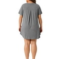thumbnail image 4 of Agnes Orinda Women's Plus Size Sleepshirt Short Sleeve Soft Pajamas Dress V Neck Button Down Nightgown 2X Gray, 4 of 7