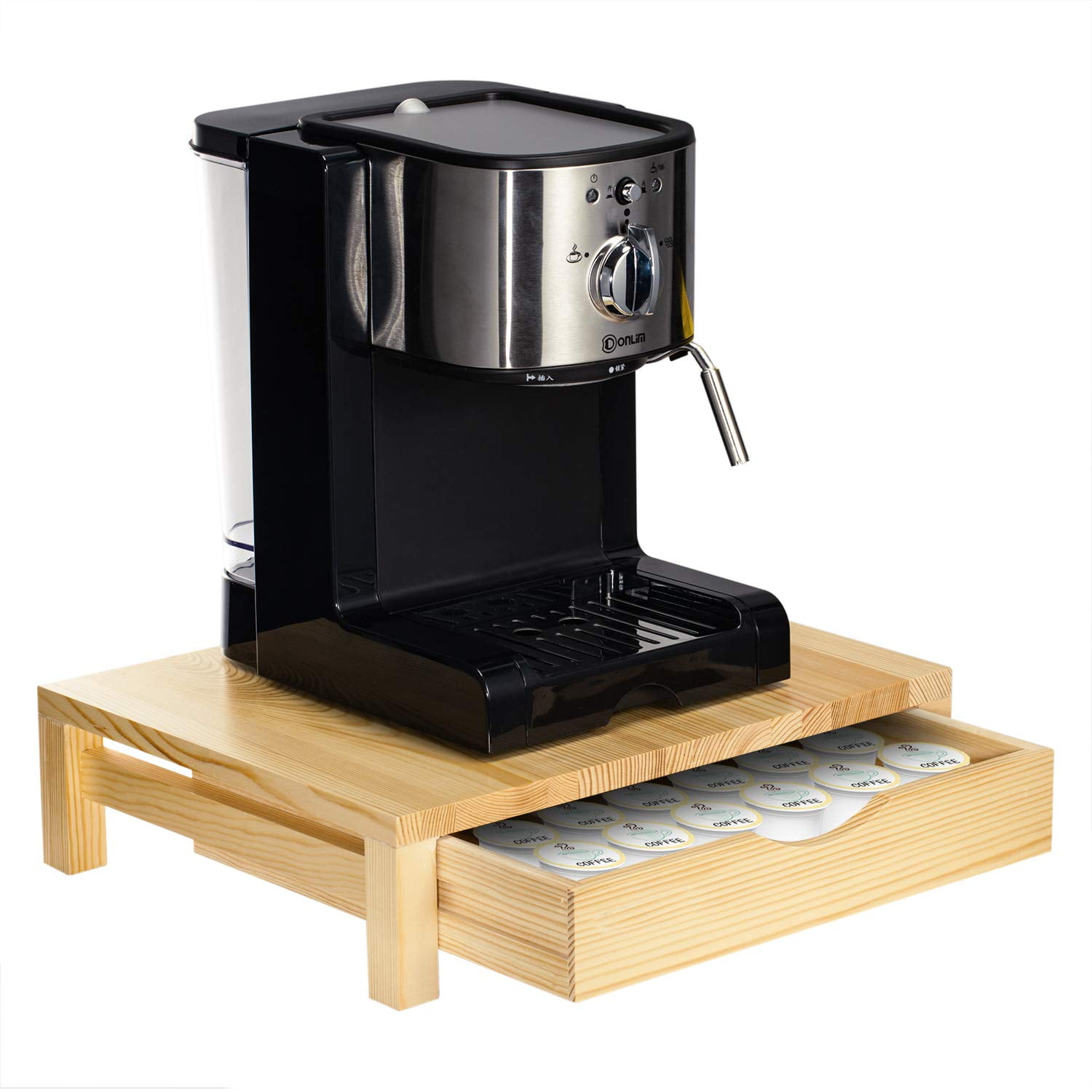 36Pod Coffee Pod Holder for KCup Natural Rustic Wood