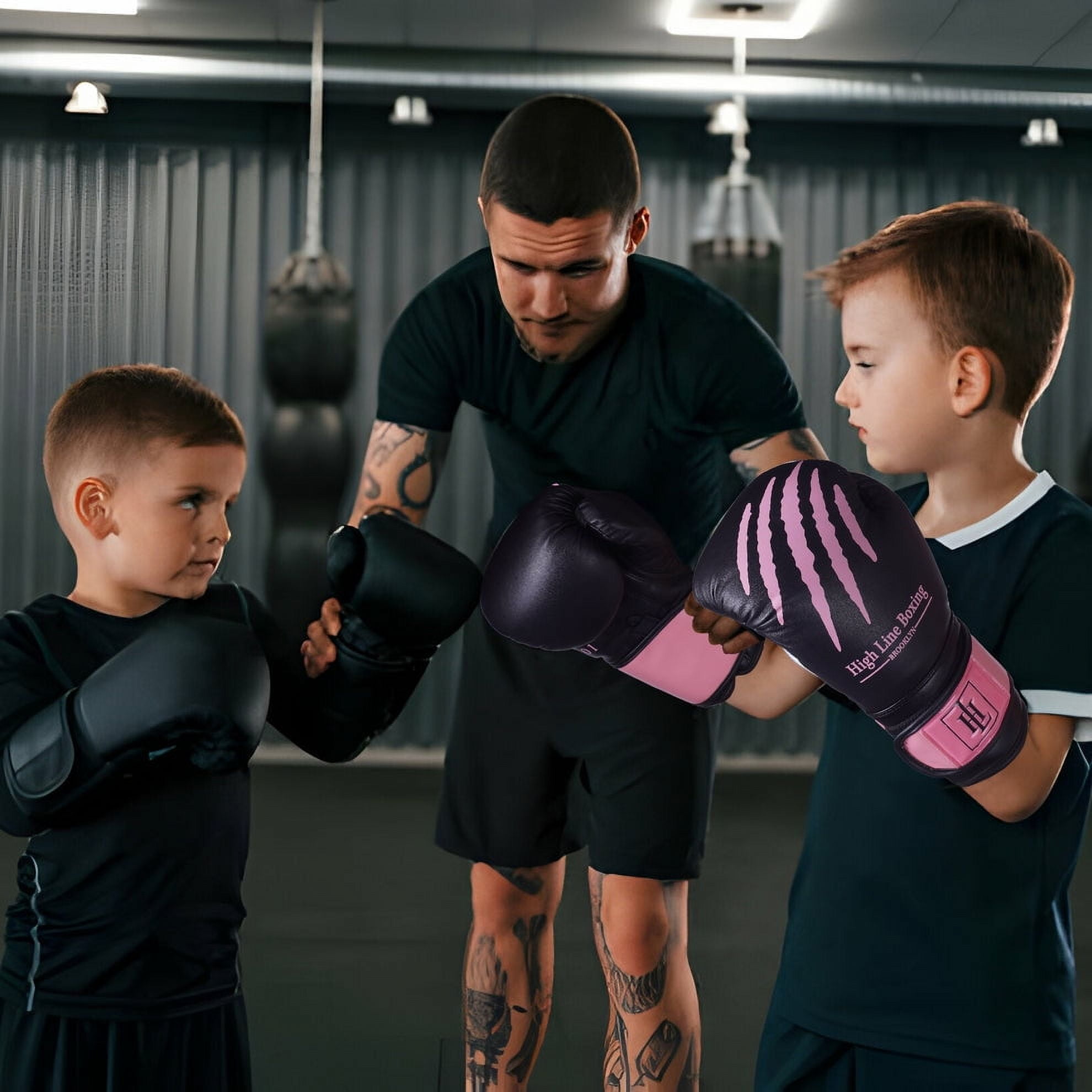 High Line Pink Essential Series Boxing Gloves for Kids Pink | Youth Boxing Gloves for Punching, Boxing, MMA, Kickboxing, Muay Thai, Sparring| Kids Punching Gloves 4 oz, 6 oz & 8 oz